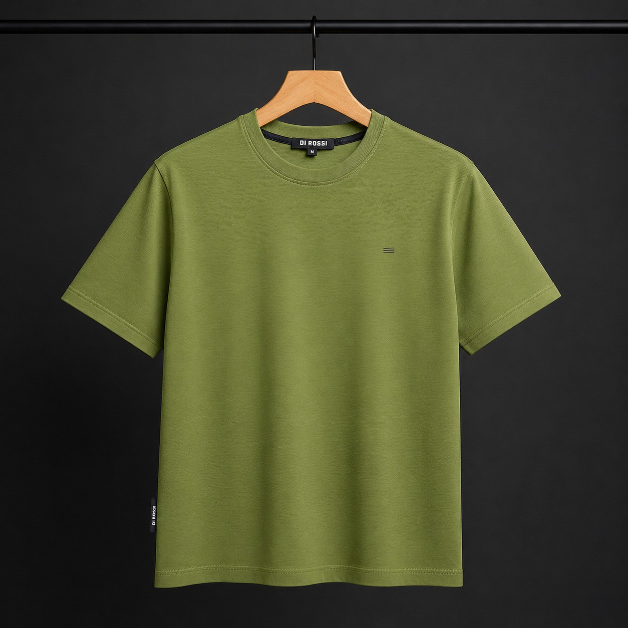 Di Rossi Solid Olive T-Shirt