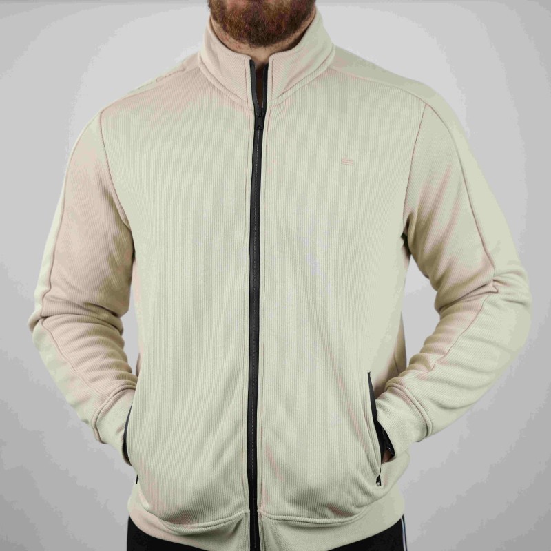 zip sweater beige di rossi sport