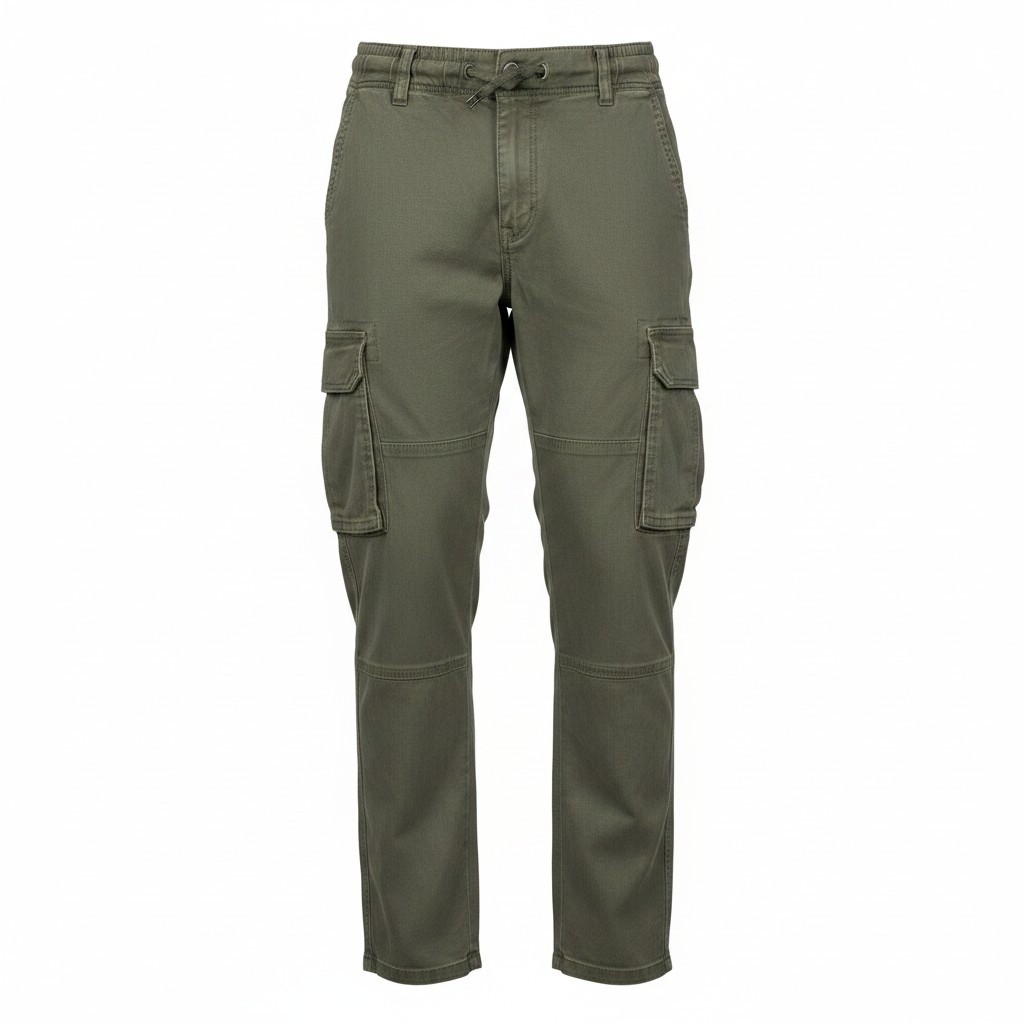 Olive Green Clean Pocket Cargo Pants