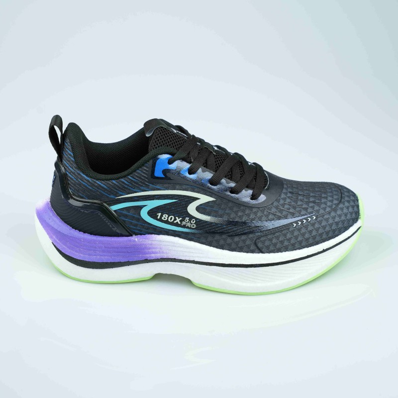 running shoes black purple blue