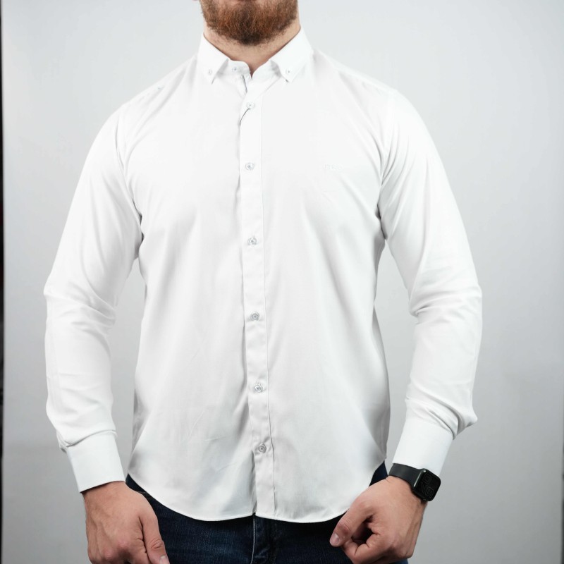 shirt white boss cotton thick