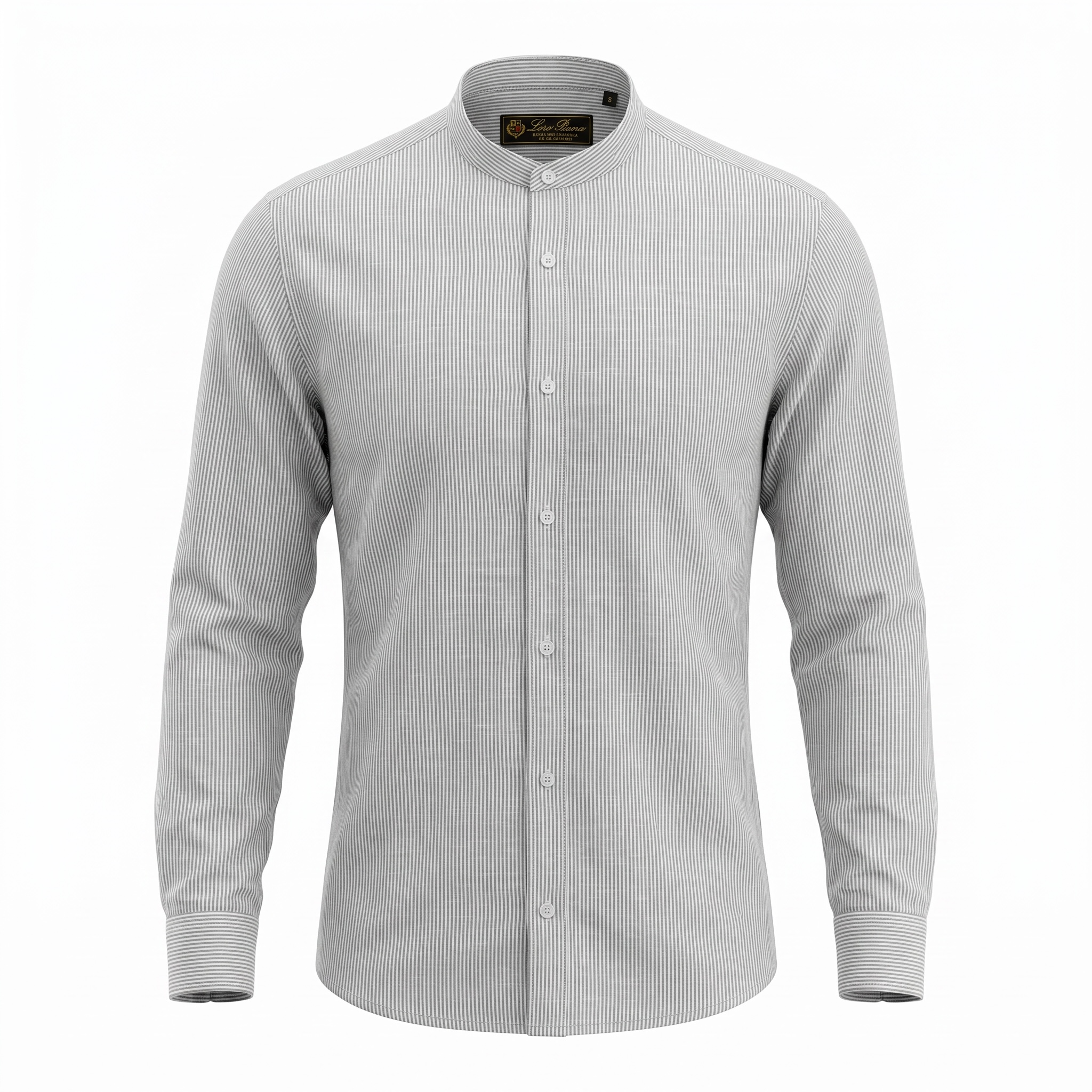 Black Pinstripe Linen Shirt