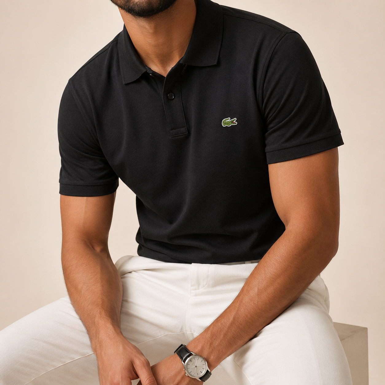 Black Lacoste Polo T-Shirt