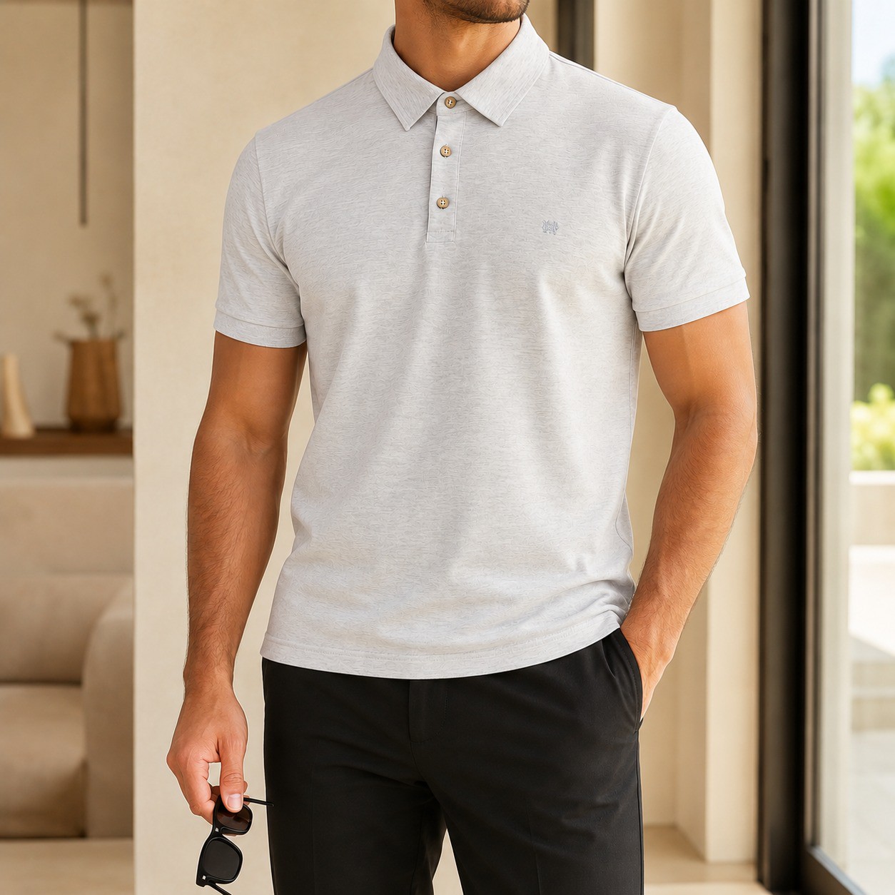 Massimo Dutti Gray Polo