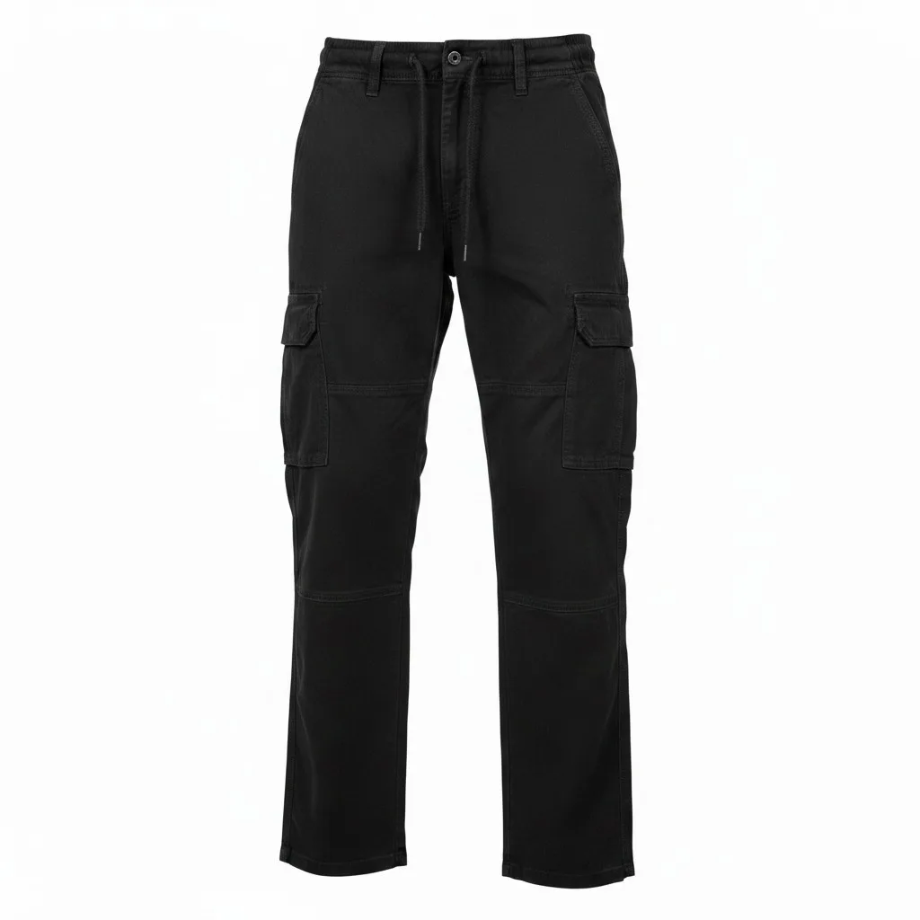 Black Clean Pocket Cargo Pants