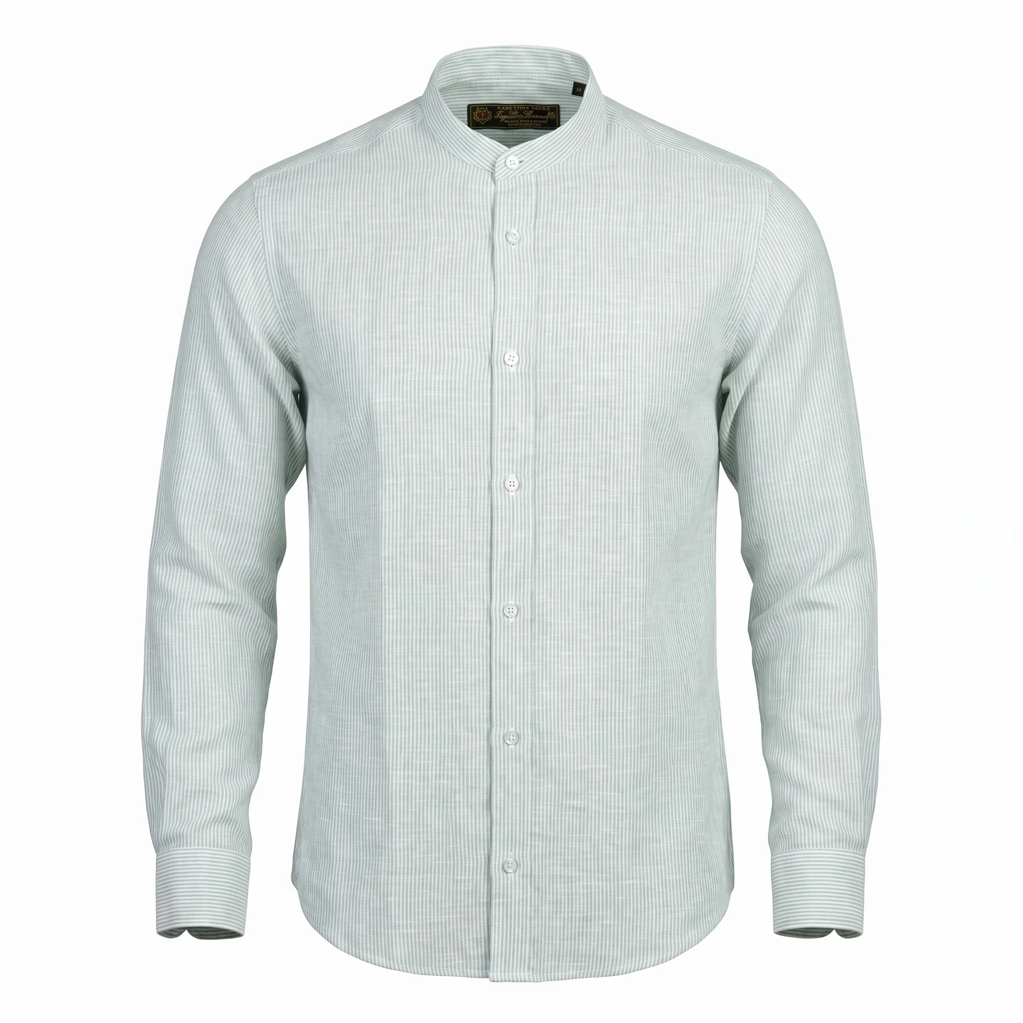 Light Mint Pinstripe Linen Shirt