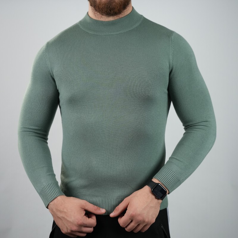 corole green turtle neck soft wool