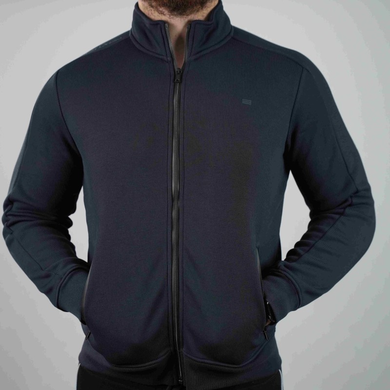 zip sweater blue di rossi sport