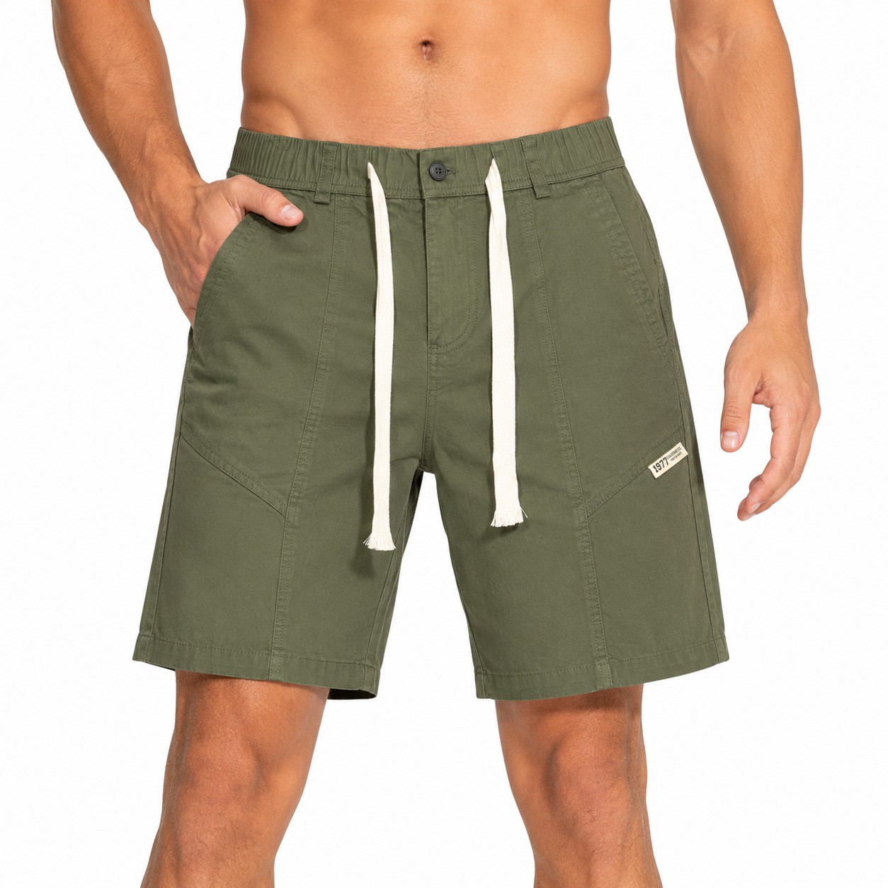 Olive Denim Shorts