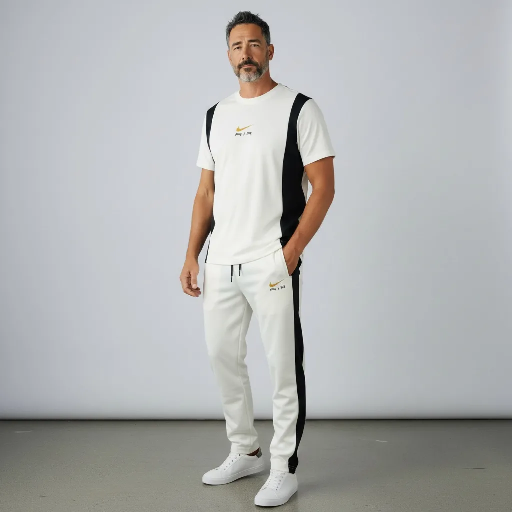Nike air white black set 2026 t-shirt + pant