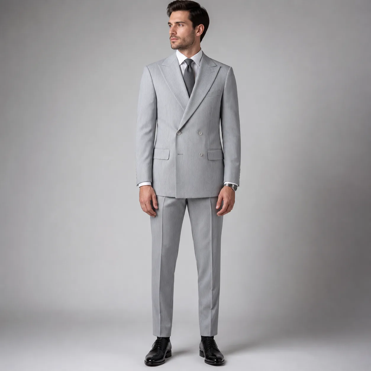 Gray Striped Dobetti Suit