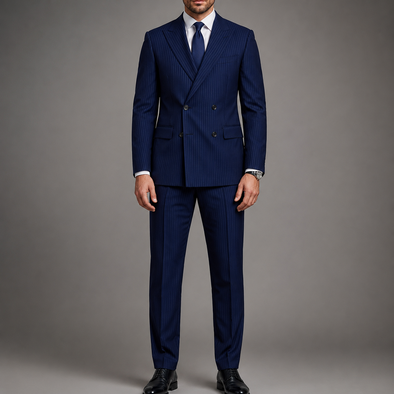 Navy Striped Dobetti Suits