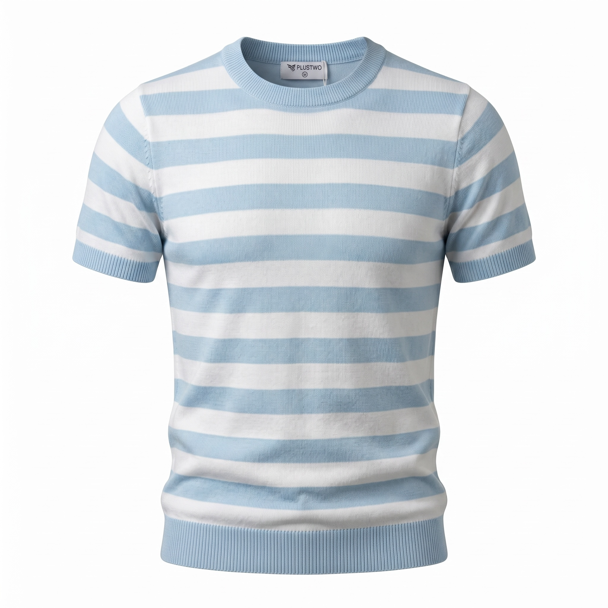 Marseillaise Striped Knit T-Shirt Blue and White