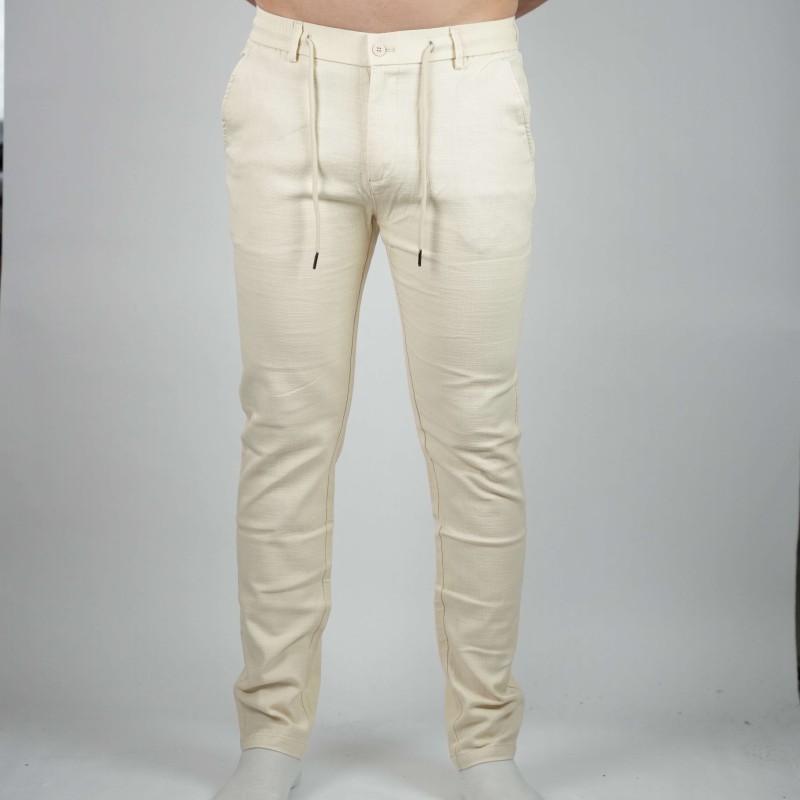 pant beige cazero linen