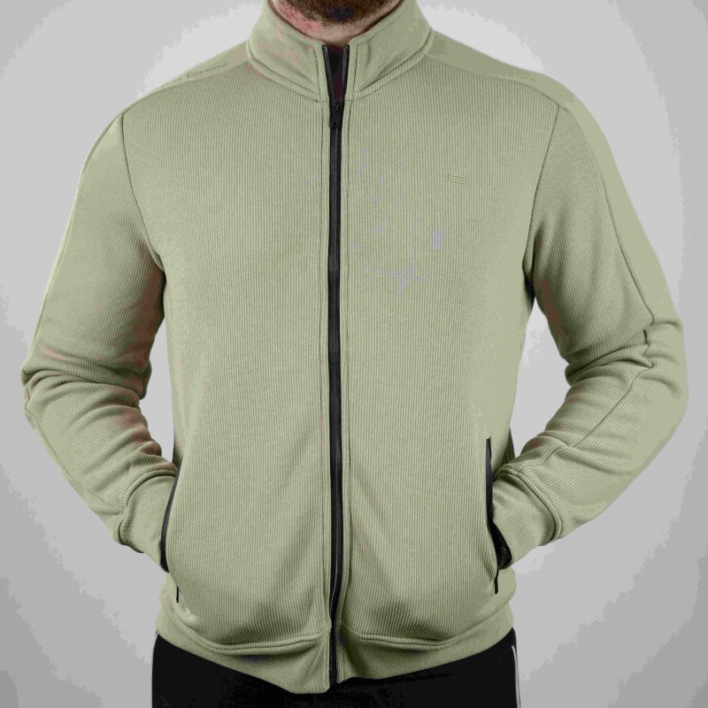 zip sweater light green di rossi sport