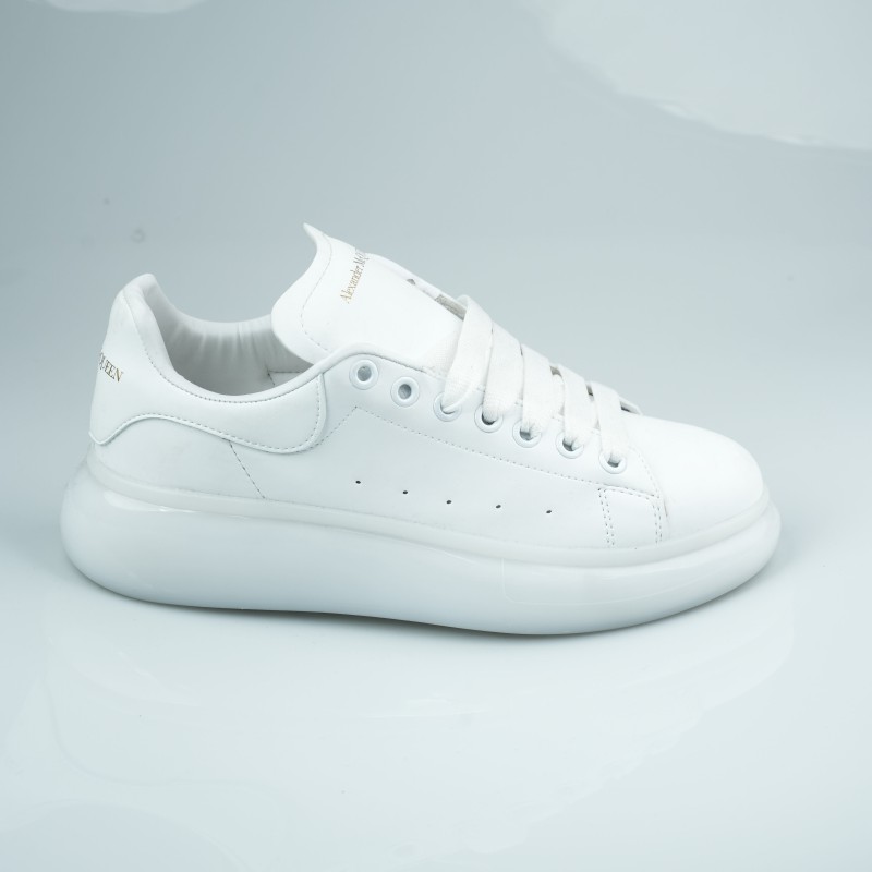 alxender mcqueen full white  shiny heels