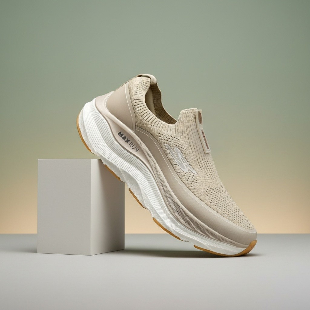 Beige Max Run Skechers