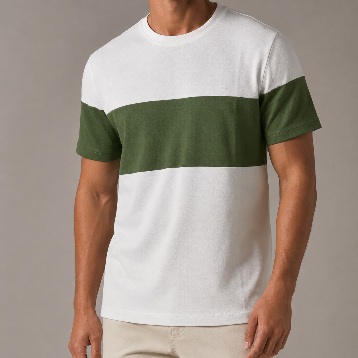 Di Rossi Olive White T-Shirt