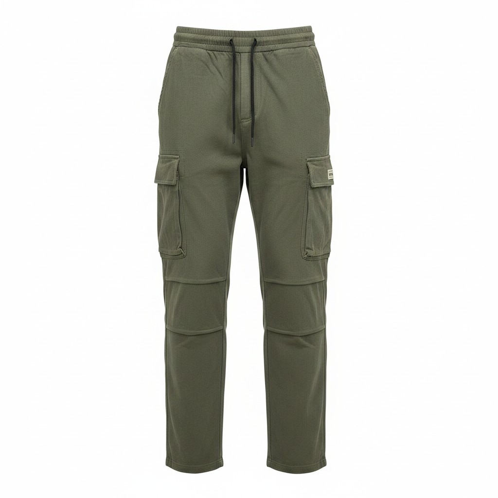 Olive Green Signature Label Cargo Pants