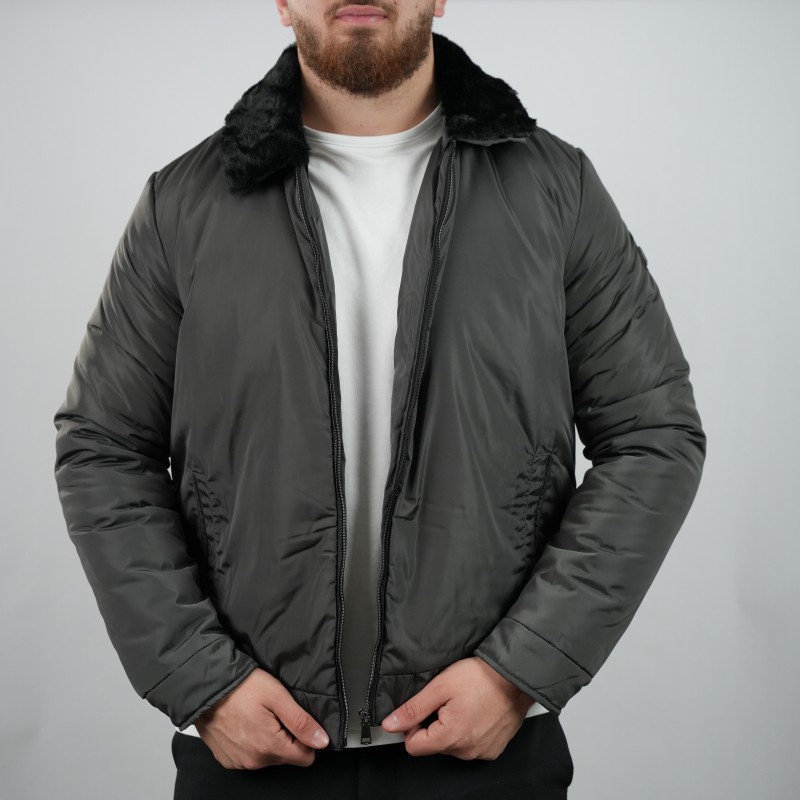 jacket silver hi men fur collar 910