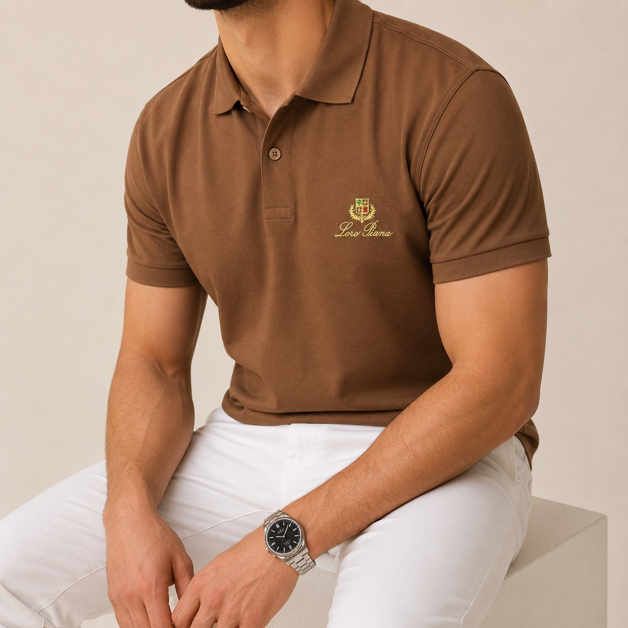 Brown Loro Piana Polo T-Shirt