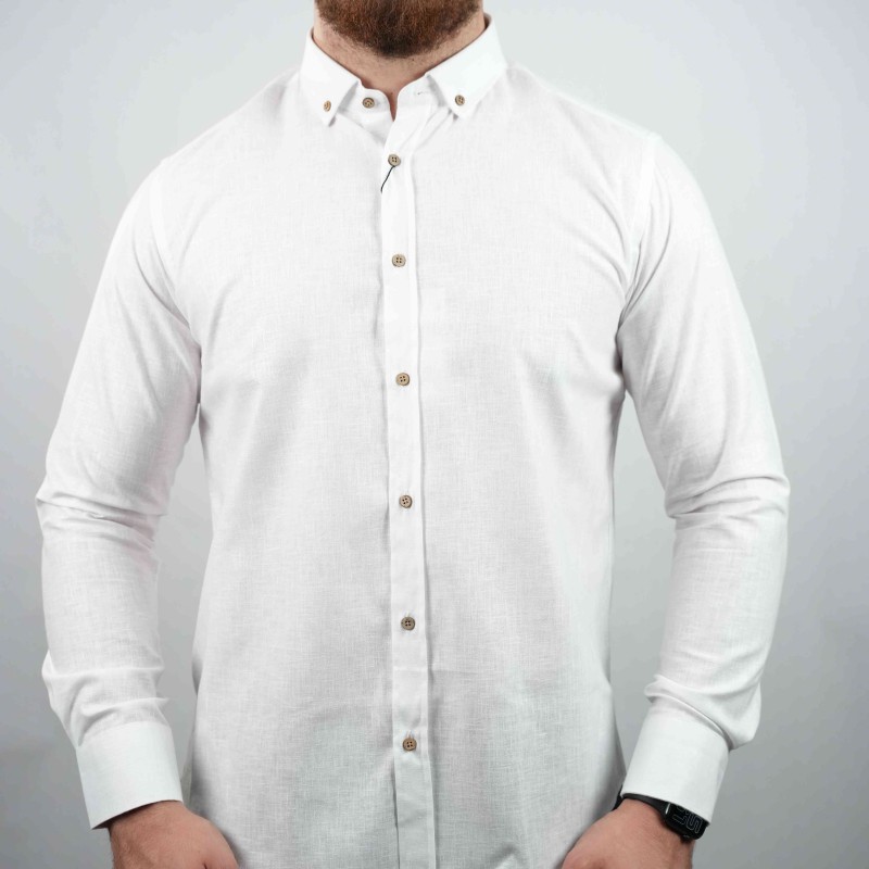 shirt white linen di rossi