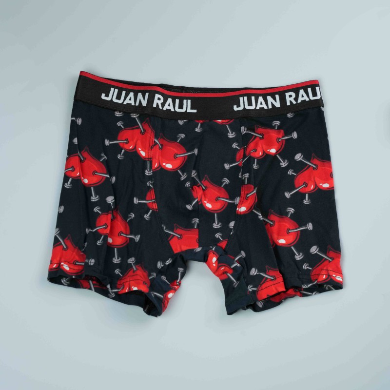 boxer black red heart    juan raul