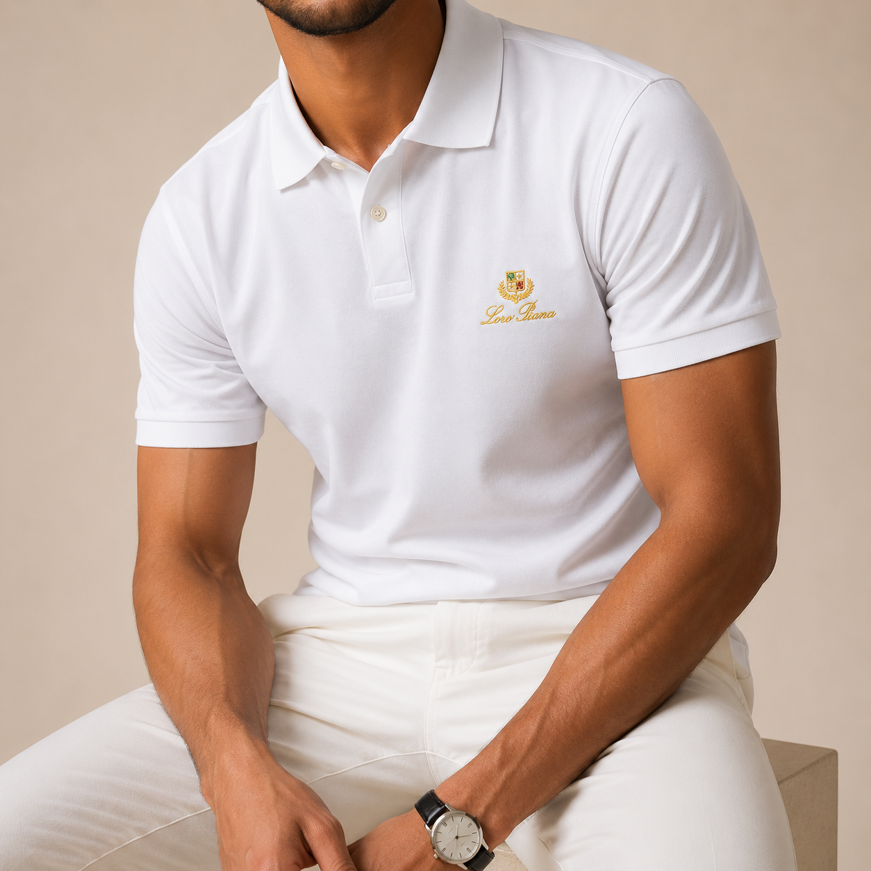White Loro Piana Polo T-Shirt
