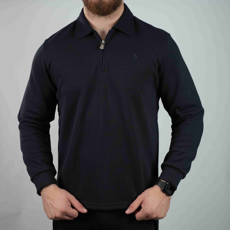 half zipper navy sweater polo ralph lauren cotton