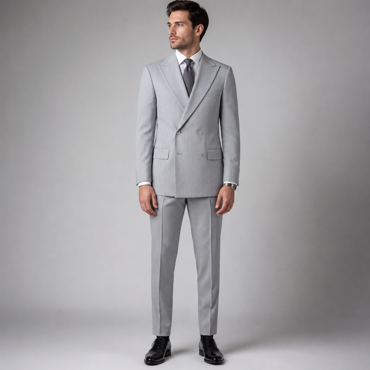 Gray Striped Dobetti Suit