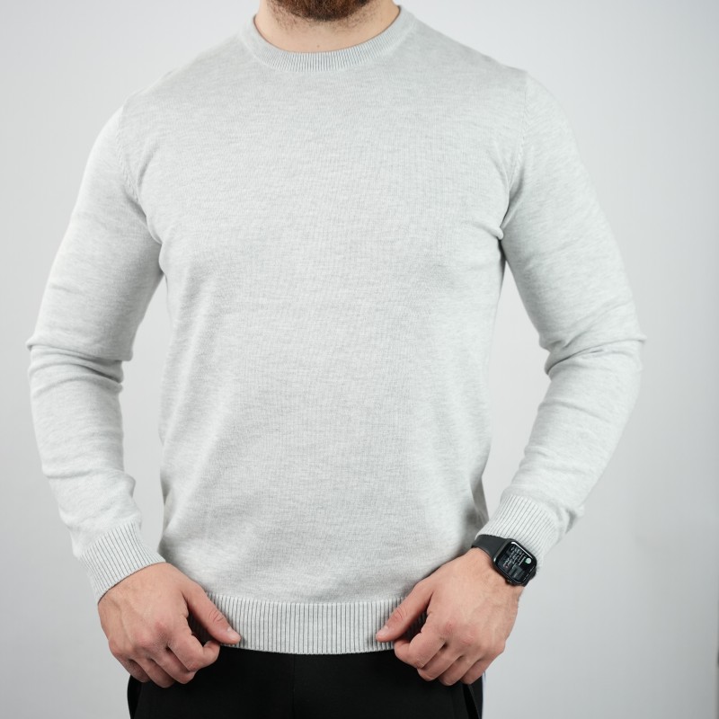 t-shirt  light grey  di rossi soft wool