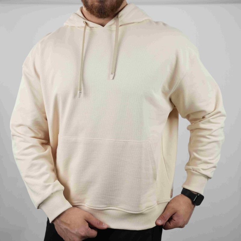 hoodie beige oversize pure cotton jacey