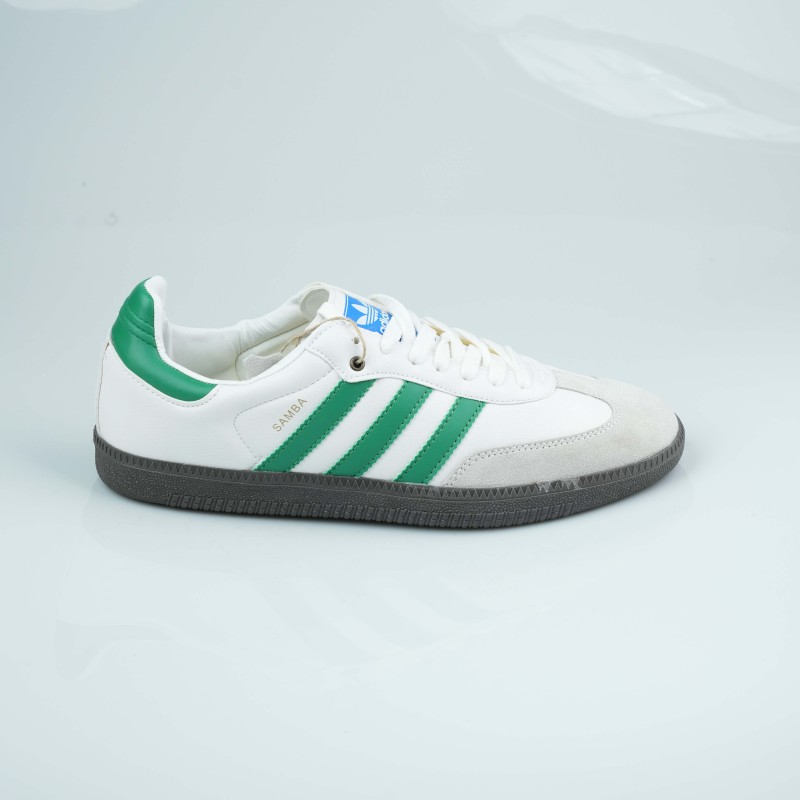 adidas samba white green leather