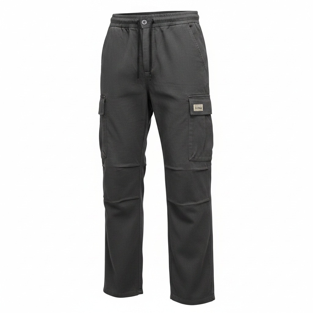 Charcoal Gray Signature Label Cargo Pants
