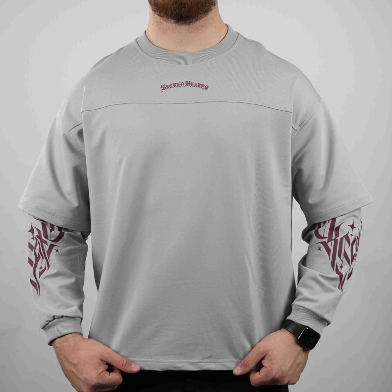 t-shirt grey purple oversize sacred jacey cotton thin