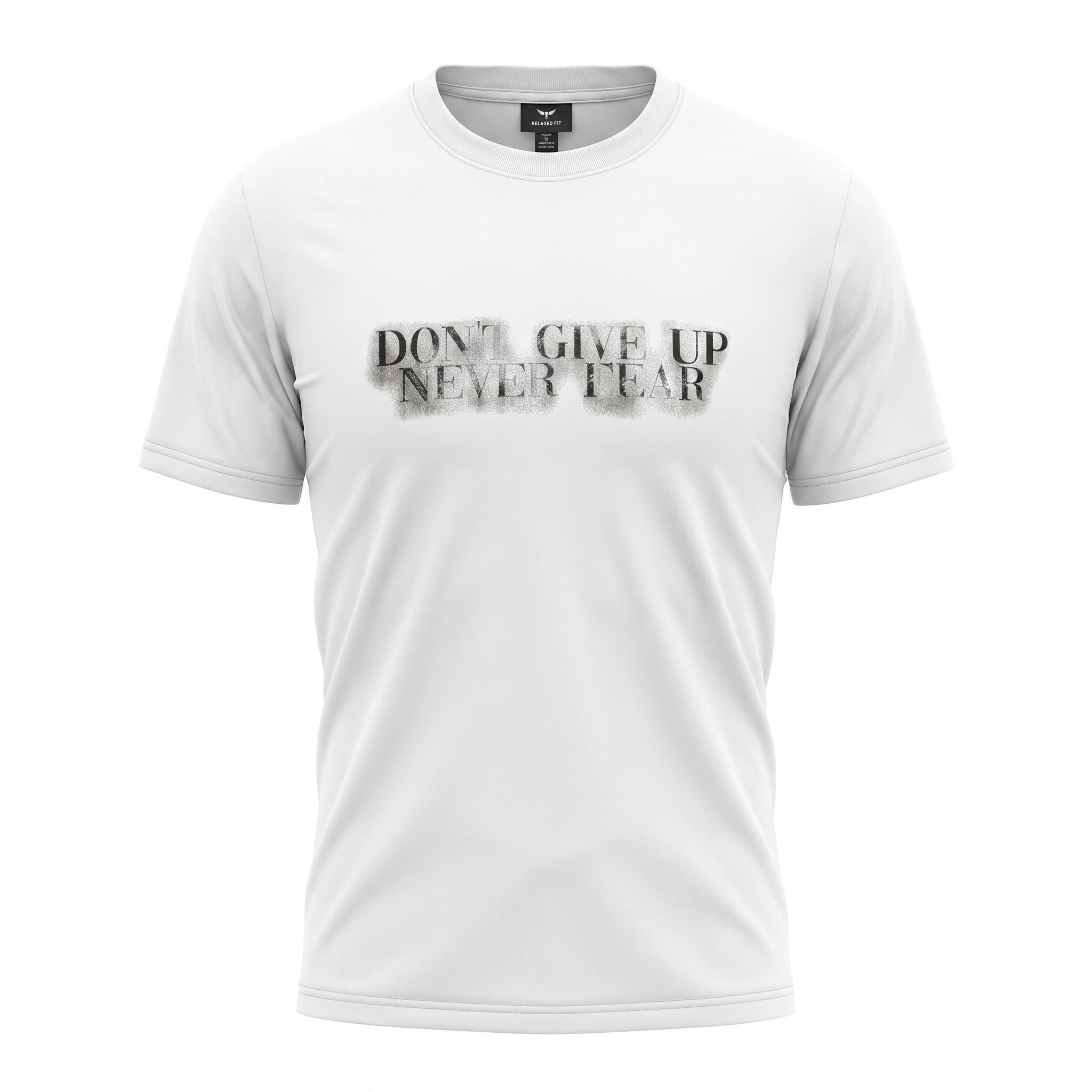 White T-Shirt Don't Give Up Regular Fit