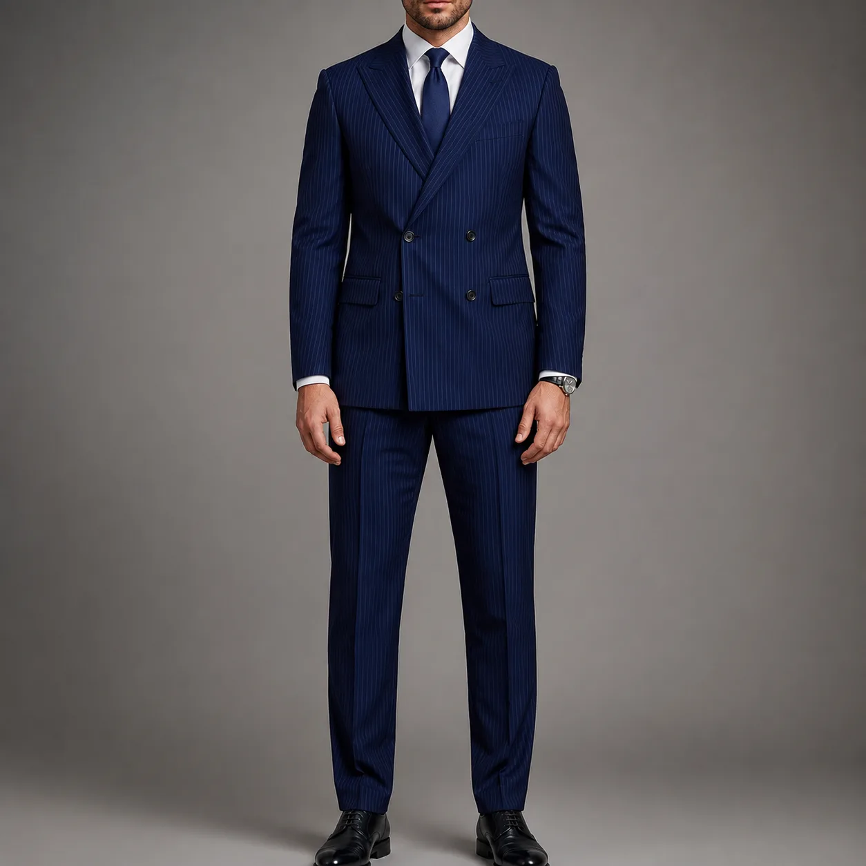 Navy Striped Dobetti Suits