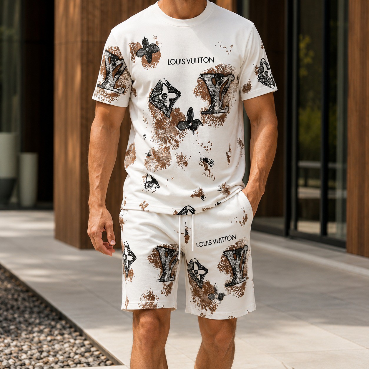 White Camel Louis Vuitton Set