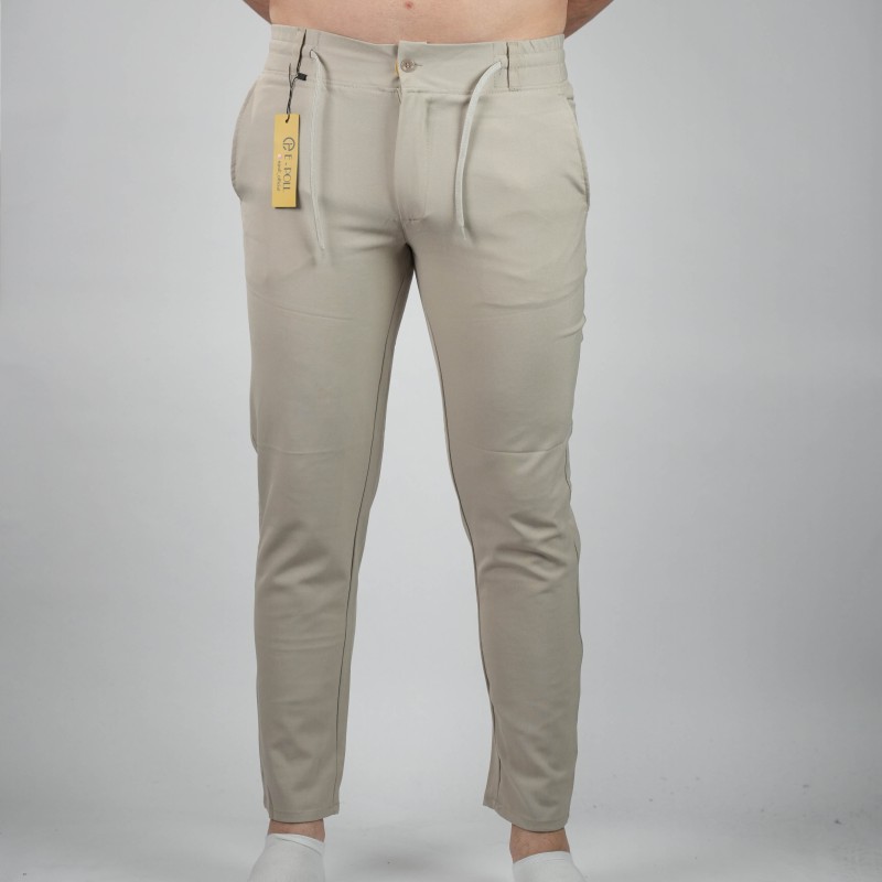 pant beige e poll cotton